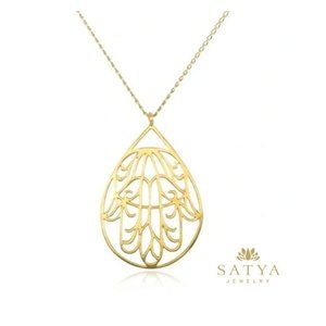 Satya Hamsa Necklace in Gold